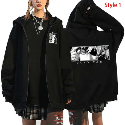 Veste Jujutsu Kaisen Gojo Satoru - Zip Hoodie Anime Harajuku Streetwear
