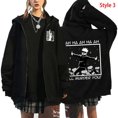 Veste Jujutsu Kaisen Gojo Satoru - Zip Hoodie Anime Harajuku Streetwear
