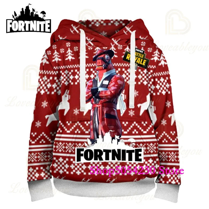 New Sale Fortnite Hoodie Fashion Battle Game Print Pullover Sweatshirt Large Size Anime Men Women Hoodies Christmas Gift