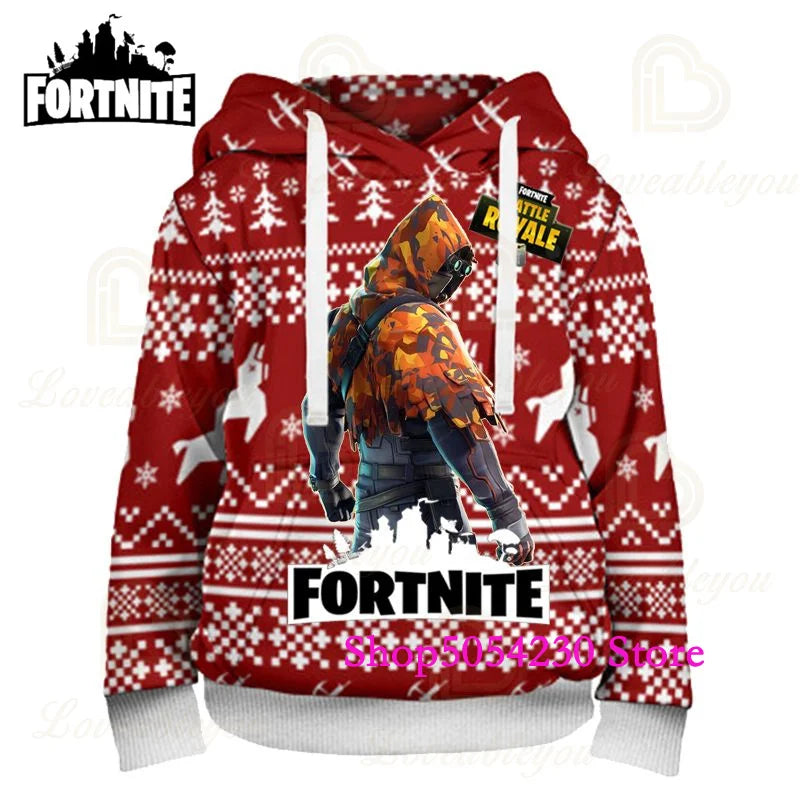 New Sale Fortnite Hoodie Fashion Battle Game Print Pullover Sweatshirt Large Size Anime Men Women Hoodies Christmas Gift