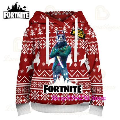 New Sale Fortnite Hoodie Fashion Battle Game Print Pullover Sweatshirt Large Size Anime Men Women Hoodies Christmas Gift