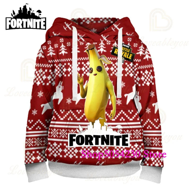 New Sale Fortnite Hoodie Fashion Battle Game Print Pullover Sweatshirt Large Size Anime Men Women Hoodies Christmas Gift