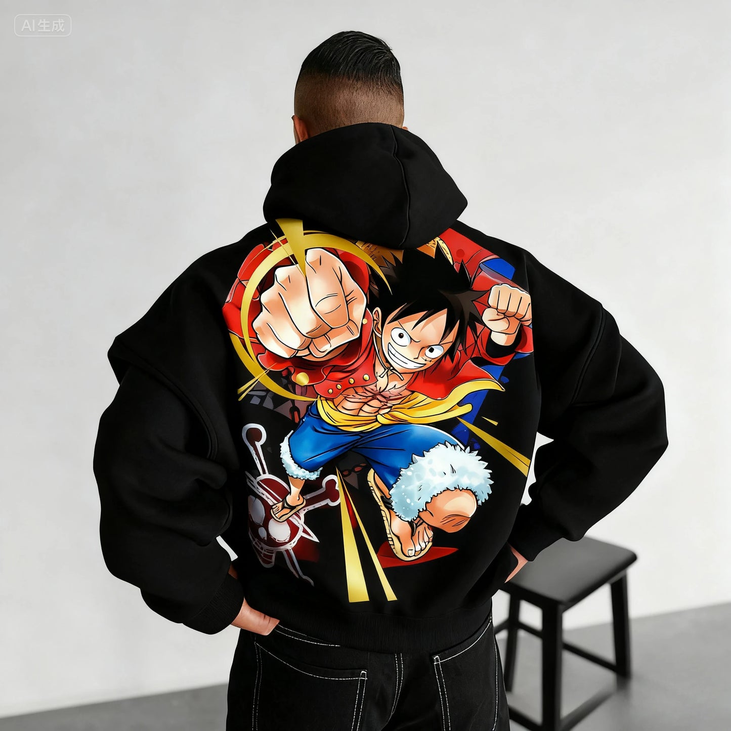 Hoodie One Piece Vintage Y2K - Sweat Anime Oversized Streetwear