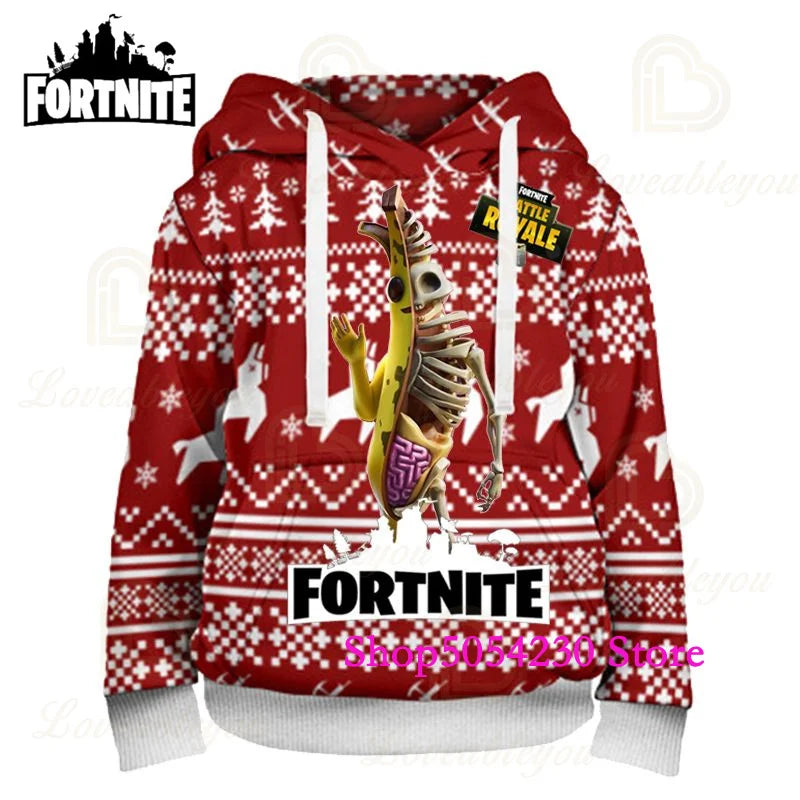 New Sale Fortnite Hoodie Fashion Battle Game Print Pullover Sweatshirt Large Size Anime Men Women Hoodies Christmas Gift
