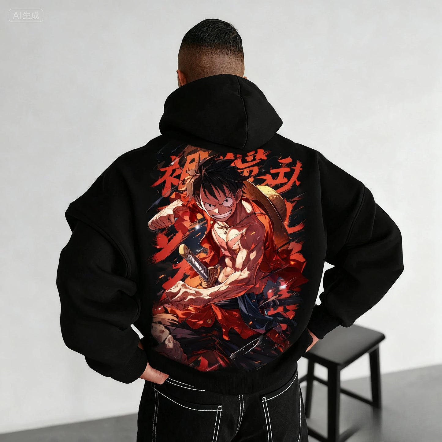 Hoodie One Piece Vintage Y2K - Sweat Anime Oversized Streetwear