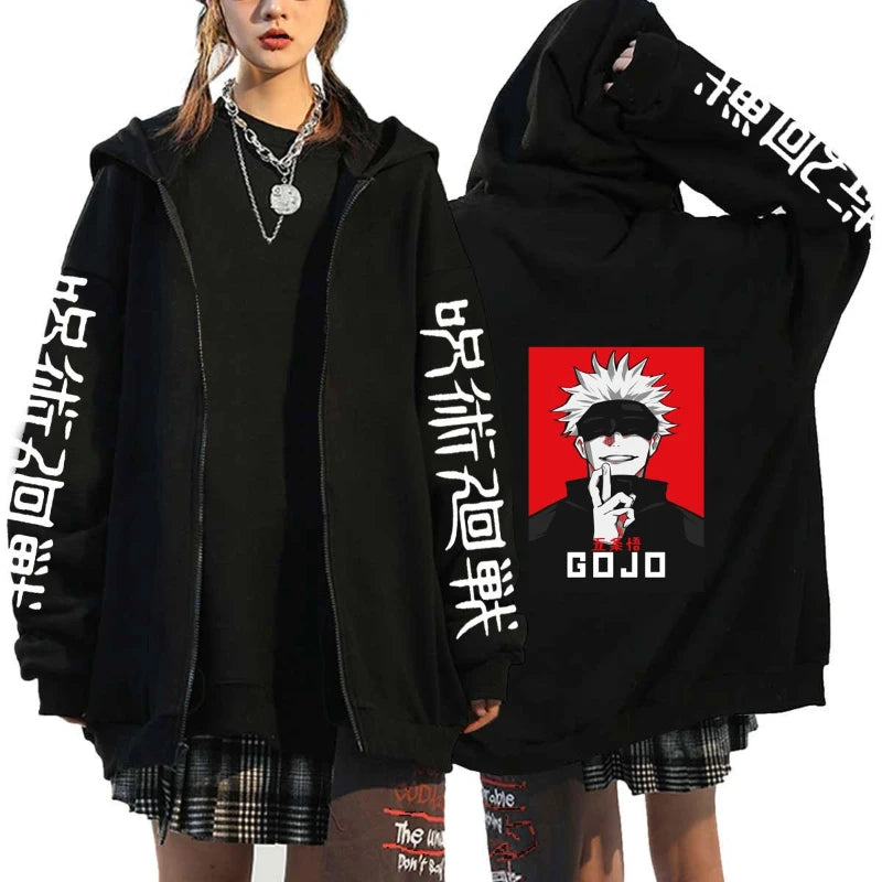 Hoodie Jujutsu Kaisen Gojo Satoru - Sweat Anime Streetwear Zipper
