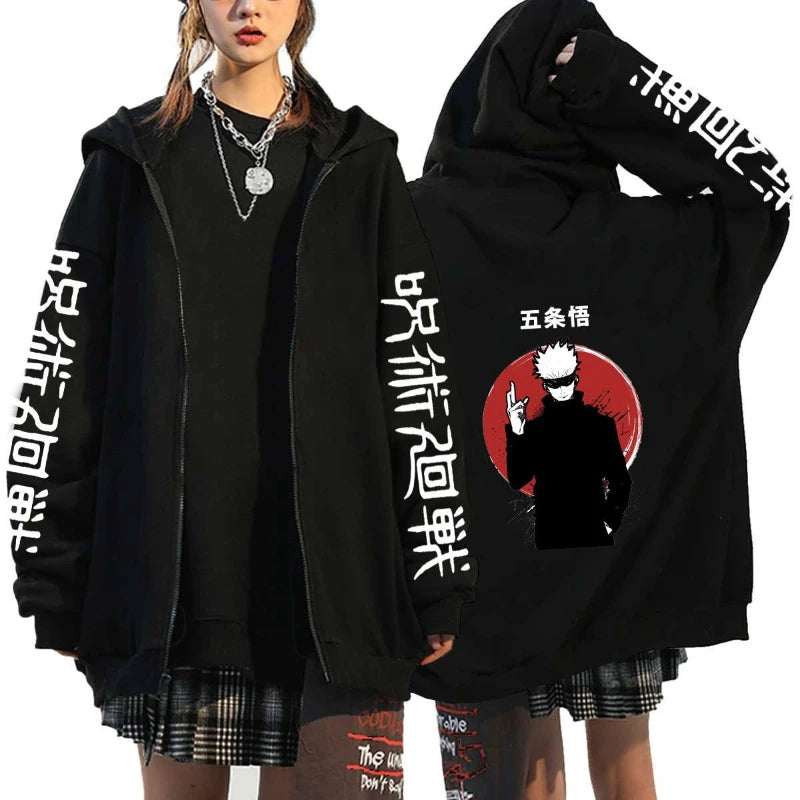 Hoodie Jujutsu Kaisen Gojo Satoru - Sweat Anime Streetwear Zipper