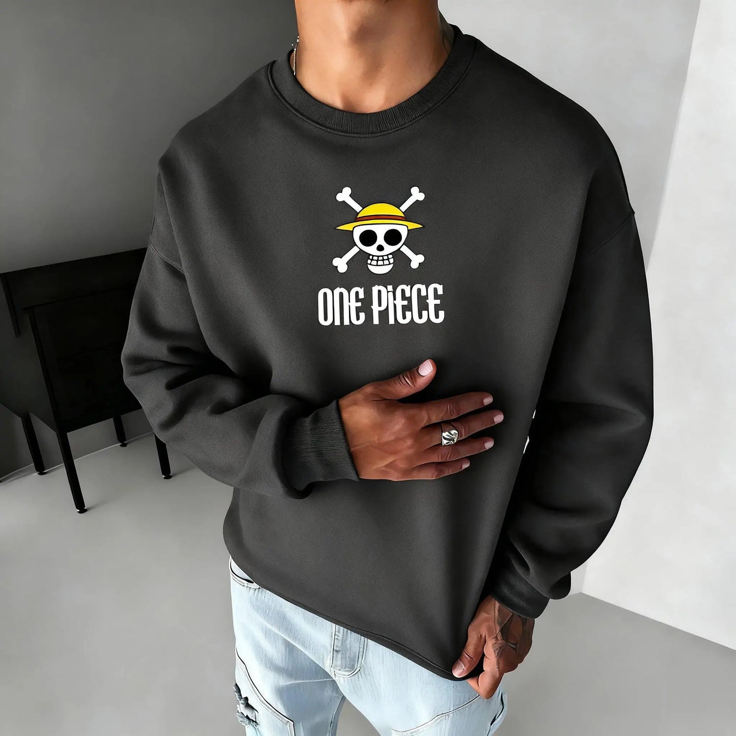 Sweatshirt One Piece Luffy Oversized - Streetwear Anime Unisexe