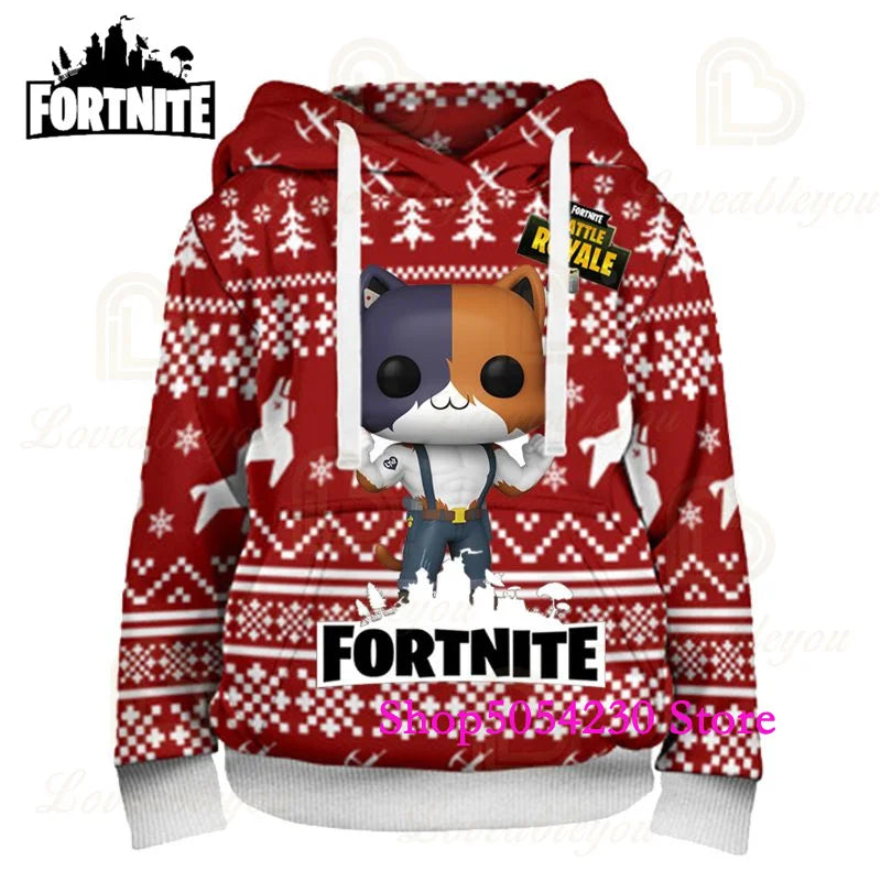 New Sale Fortnite Hoodie Fashion Battle Game Print Pullover Sweatshirt Large Size Anime Men Women Hoodies Christmas Gift