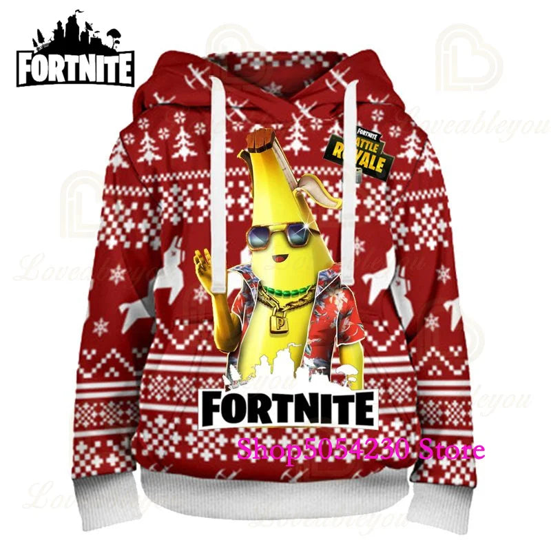 New Sale Fortnite Hoodie Fashion Battle Game Print Pullover Sweatshirt Large Size Anime Men Women Hoodies Christmas Gift