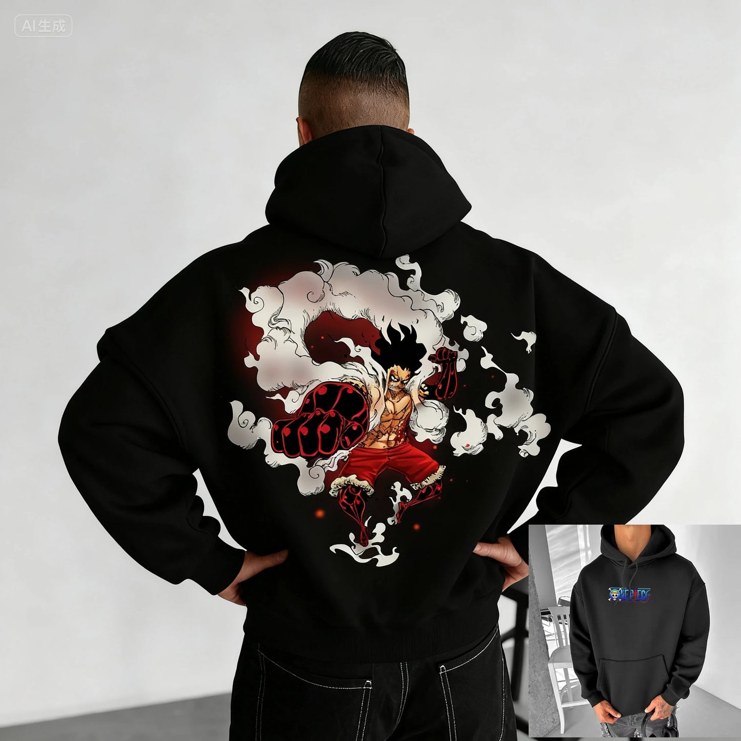 Hoodie One Piece Vintage Y2K - Sweat Anime Oversized Streetwear