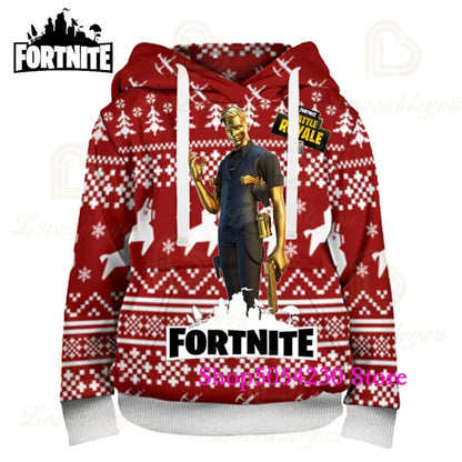 New Sale Fortnite Hoodie Fashion Battle Game Print Pullover Sweatshirt Large Size Anime Men Women Hoodies Christmas Gift