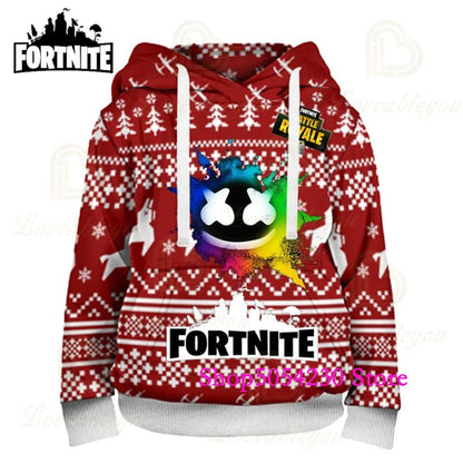 New Sale Fortnite Hoodie Fashion Battle Game Print Pullover Sweatshirt Large Size Anime Men Women Hoodies Christmas Gift