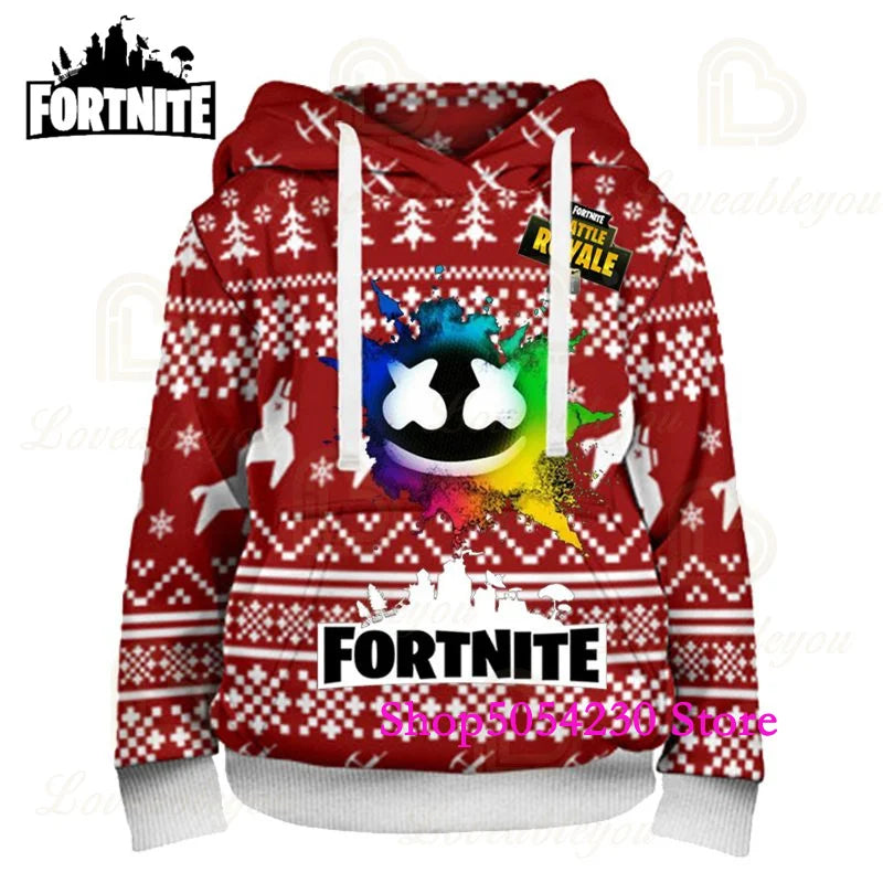 New Sale Fortnite Hoodie Fashion Battle Game Print Pullover Sweatshirt Large Size Anime Men Women Hoodies Christmas Gift