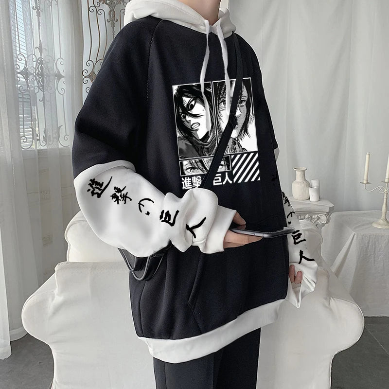 Hoodie Attack on Titan Mikasa Ackerman - Sweat Anime Unisexe Harajuku