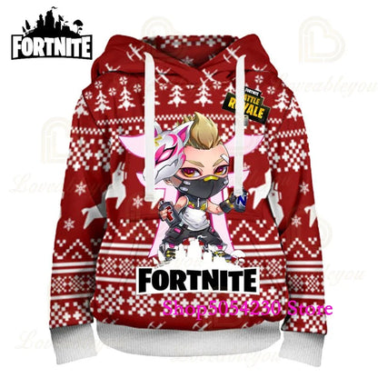 New Sale Fortnite Hoodie Fashion Battle Game Print Pullover Sweatshirt Large Size Anime Men Women Hoodies Christmas Gift