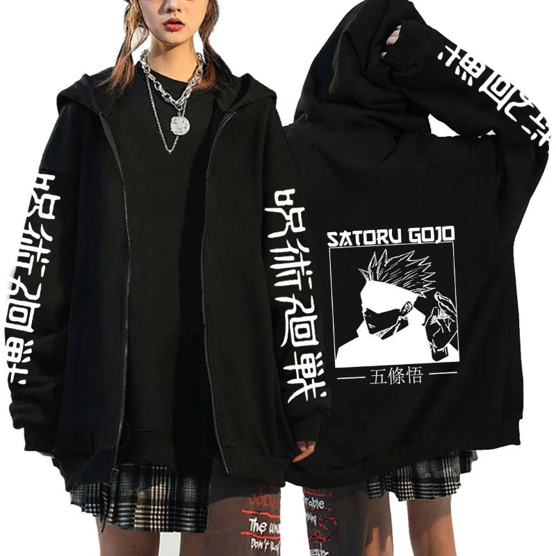 Hoodie Jujutsu Kaisen Gojo Satoru - Sweat Anime Streetwear Zipper