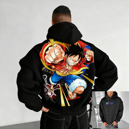 Hoodie One Piece Vintage Y2K - Sweat Anime Oversized Streetwear
