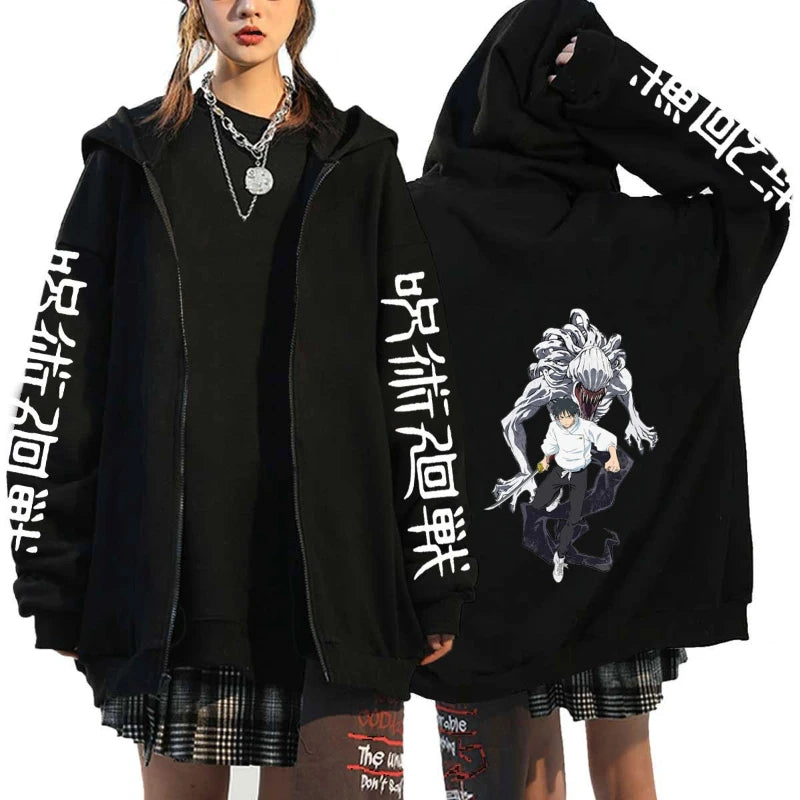 Hoodie Jujutsu Kaisen Gojo Satoru - Sweat Anime Streetwear Zipper