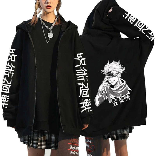 Hoodie Jujutsu Kaisen Gojo Satoru - Sweat Anime Streetwear Zipper - NovaPick