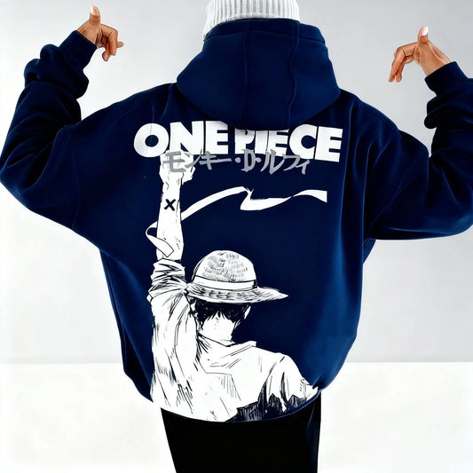 Hoodie One Piece Luffy Y2K - Streetwear Anime Vintage Unisexe - NovaPick